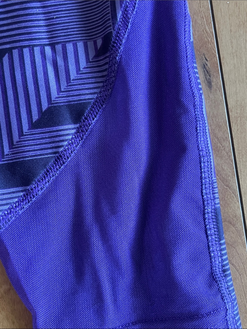 Under Armour Purple Geometric Girls' Performance capri Leggings - Picture 8 of 10